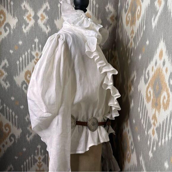 Ralph Lauren Spring 2011 Runway Collection White Linen Prairie Ruffle Blouse - Picture 7 of 16